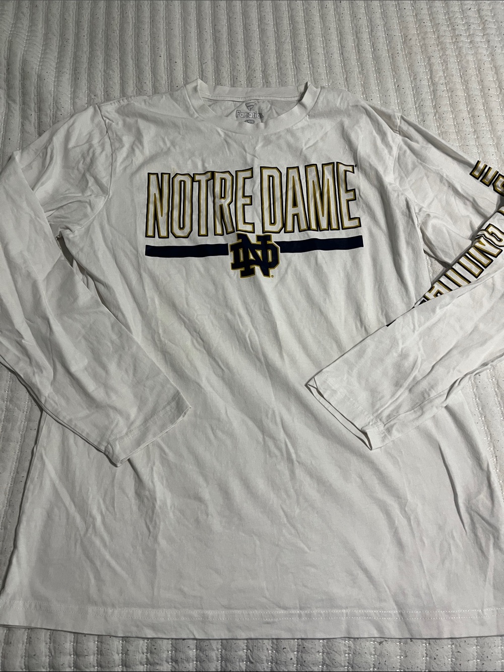 Fanatics White Crew Neck Tee with Subtle Gray Logo